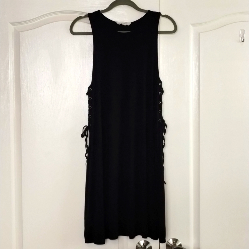 AEO American Eagle soft & sexy black braided sides dress sleeveless size large